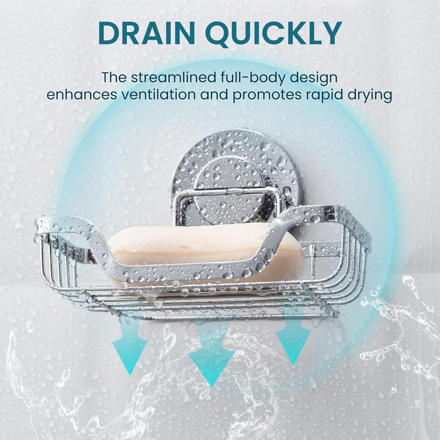 TAILI Soap Holder Bar Dish Suction Cup, Bar Shampoo Rack for Shower Wall, Draining Soap Saver Tray