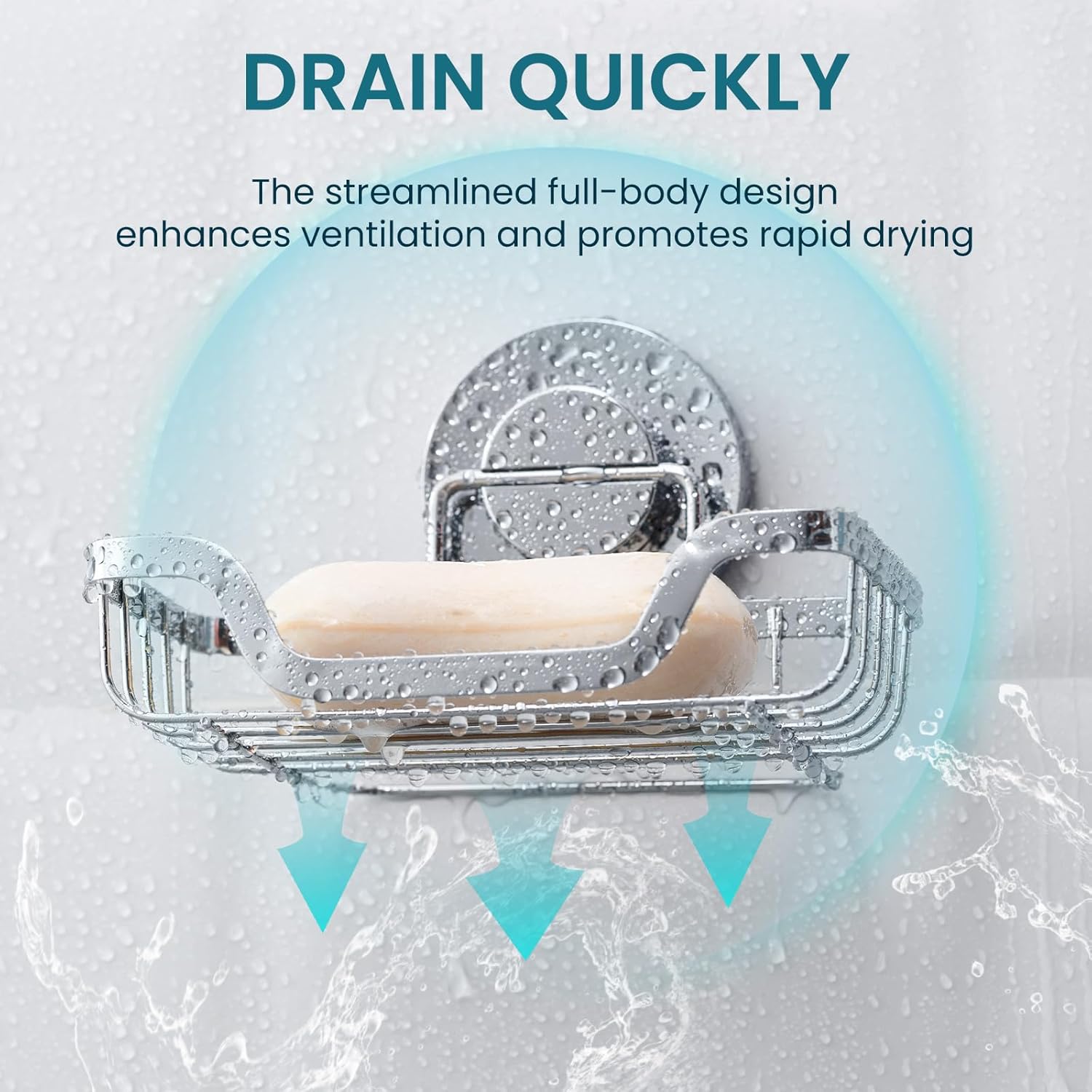 TAILI Soap Holder Bar Dish Suction Cup, Bar Shampoo Rack for Shower Wall, Draining Soap Saver Tray