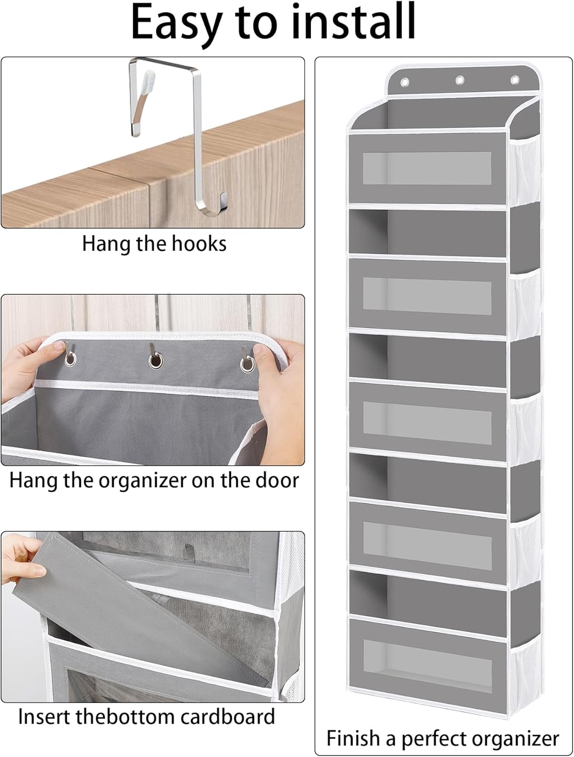 Over The Door Organizer, 5 Shelves Closet Door Hanging Organizer with 10 Mesh Pockets, Nursery