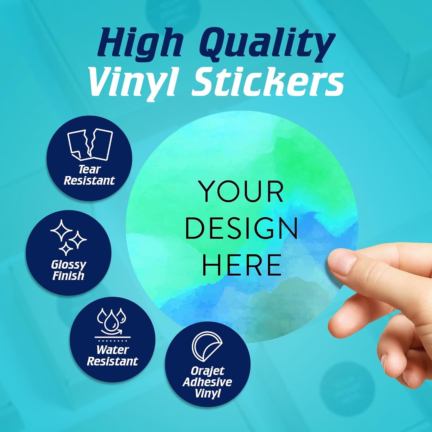 100 Custom Vinyl Stickers - Upload Your own Image, Text, Design, Logo - Personalized Logo Labels
