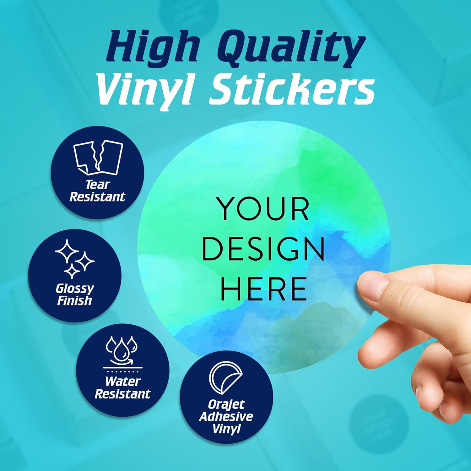 100 Custom Vinyl Stickers - Upload Your own Image, Text, Design, Logo - Personalized Logo Labels