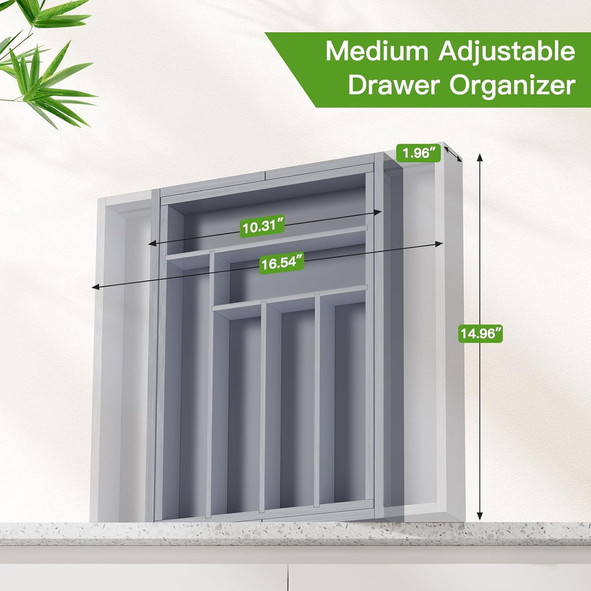 Pipishell Bamboo Expandable Drawer Organizer for Utensils Holder, Adjustable Cutlery Tray, Wood