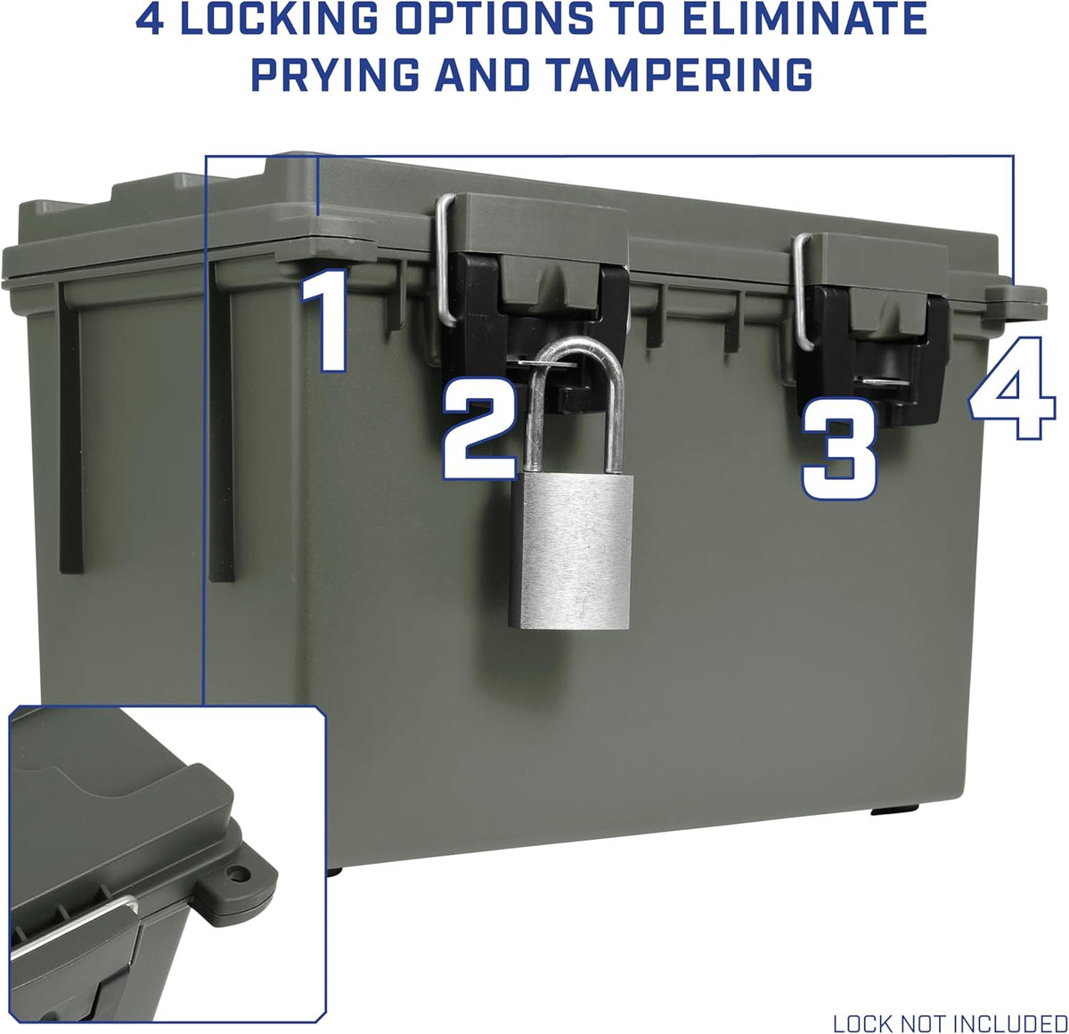 Sheffield 12774 XL Storage Bins With Lids, 2-Pack Stackable Storage Bins, Made in USA, Lockable and