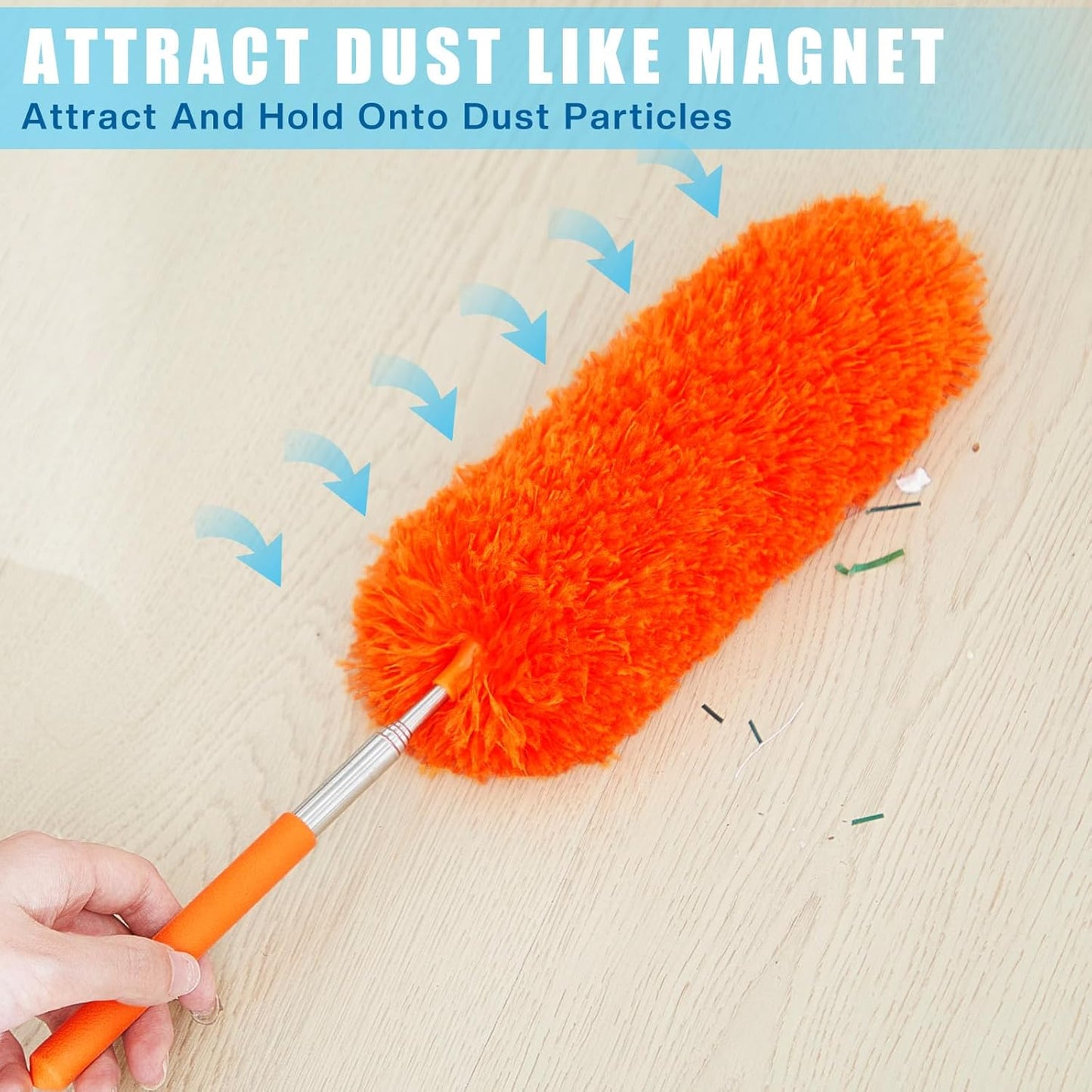 Tanlade 12 Pcs Microfiber Feather Duster for Cleaning 13-31 Inch Extendable Cobweb Dusters Ceiling