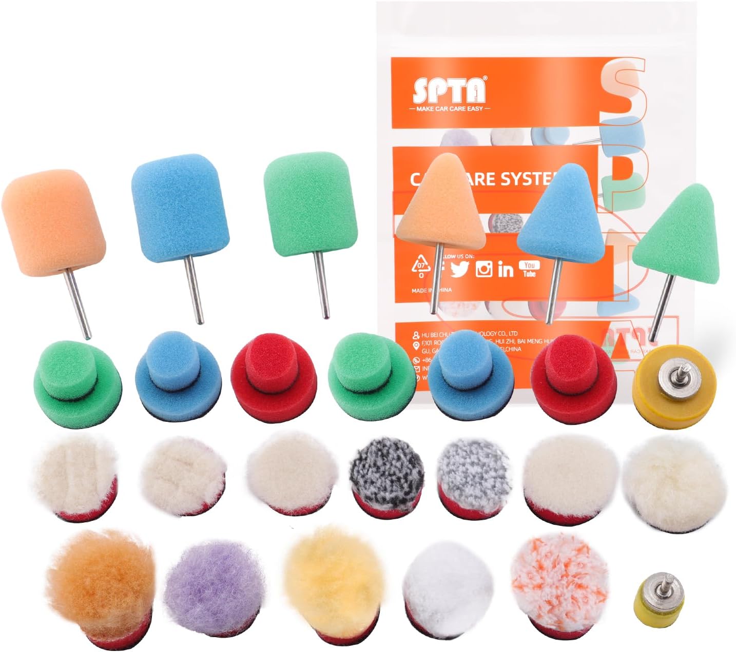 Mini Buffing Polishing Pads, 32Pcs Mini Detail Polisher Pads Use On Rotary Tools,Cordless Electric