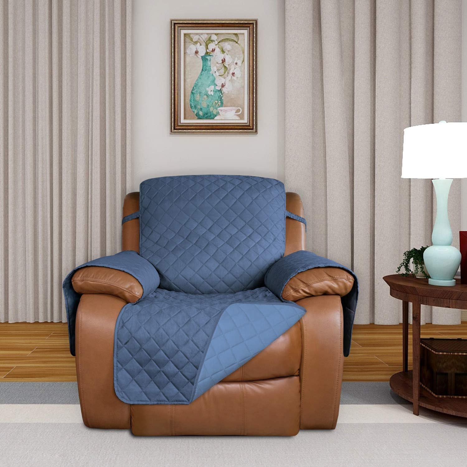 PureFit Reversible Quilted Sofa Cover, Water Resistant Slipcover Furniture Protector, Washable