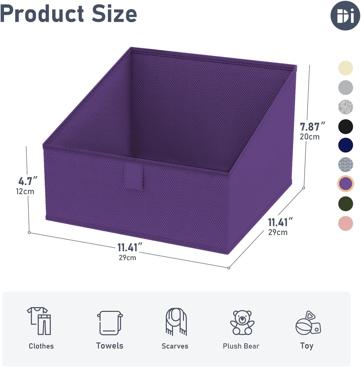DIMJ Closet Storage Bins 8 Pack - Fabric Trapezoid Closet Organizer Bin, Foldable Storage Baskets