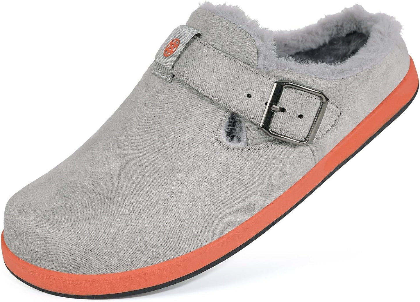 Fur Lined Clogs for Women Men Suede Winter Slippers Arch Support Slip on Mules Potato Shoes with