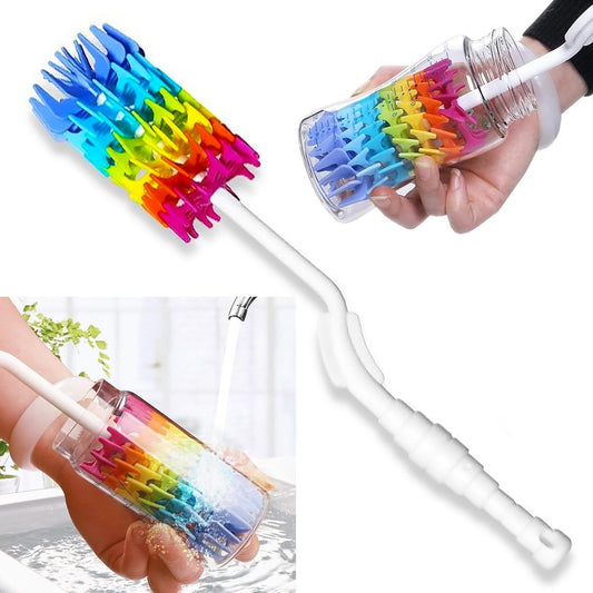 Rayhee Bottle Brush Cleaner-Baby Milk Bottle Cleaner Soft Silicone Bottle Brusher / 360 Degree