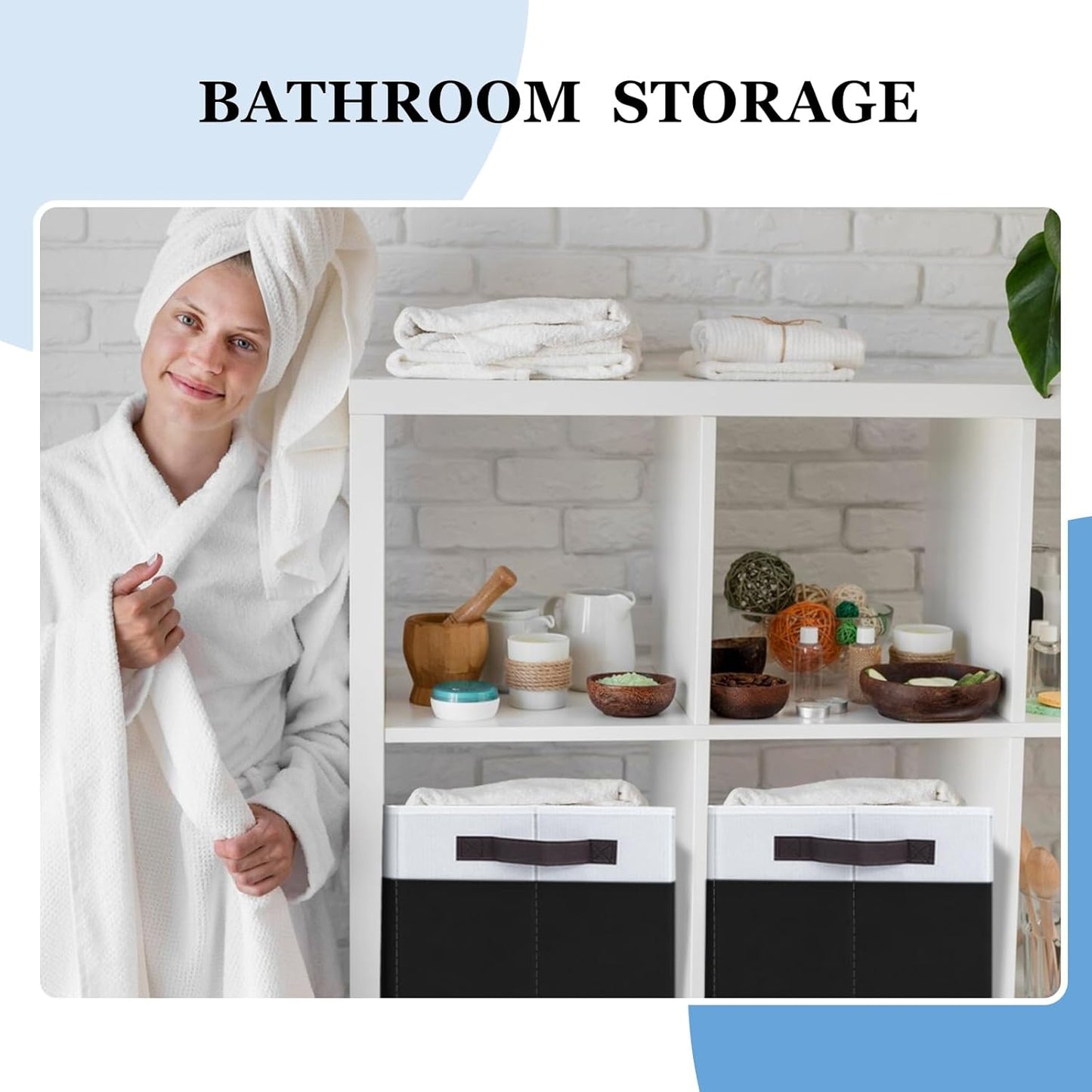 Criusia Large Storage Bins for Shelves 4 Pack, Closet Storage Baskets for Clothes Blanket Beddings