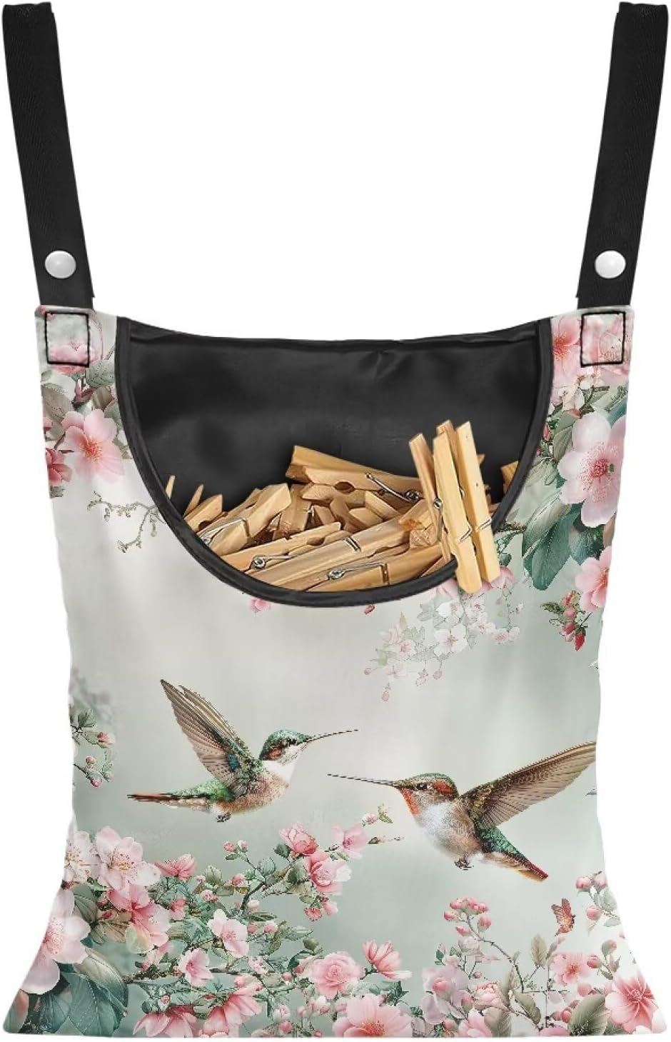 Hummingbird Clothespin Bags with Hanging Rope Space-Saving Clothespin Storage Organizer Waterproof