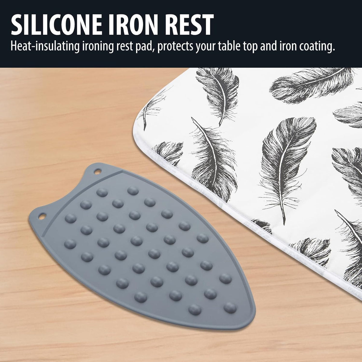 Seiritex Ironing Mat, Portable Ironing Pad 39.4 x 18.9 inch Table Top Iron Board 5 in 1 Travel Iron