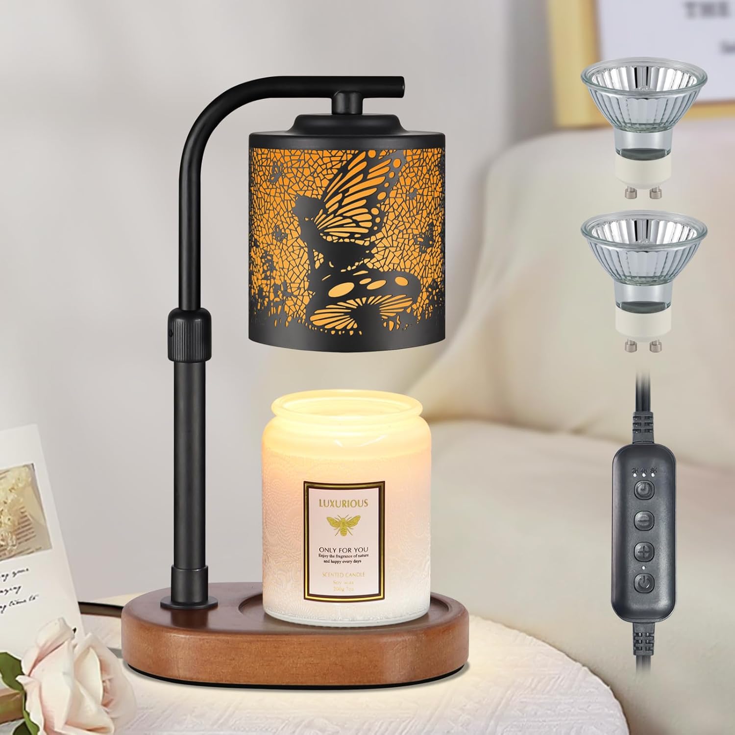 Candle Warmer Lamp with Timer,Birthday Gifts for Women Mom,Adjustable Height for Scented Jar