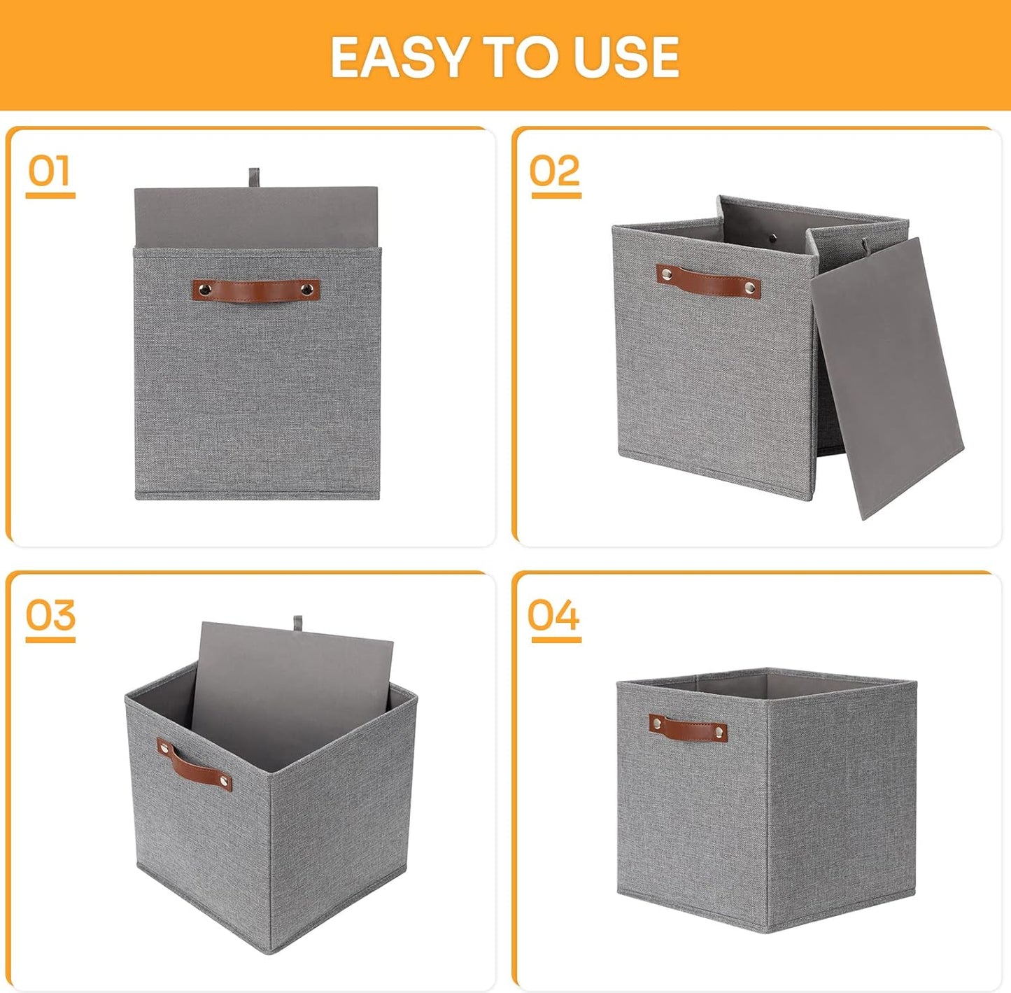 DULLEMELO Fabric Storage Cubes,12 inch Cube Stroage Bins for Empty Gift Basket,Toys Nursery Clothes