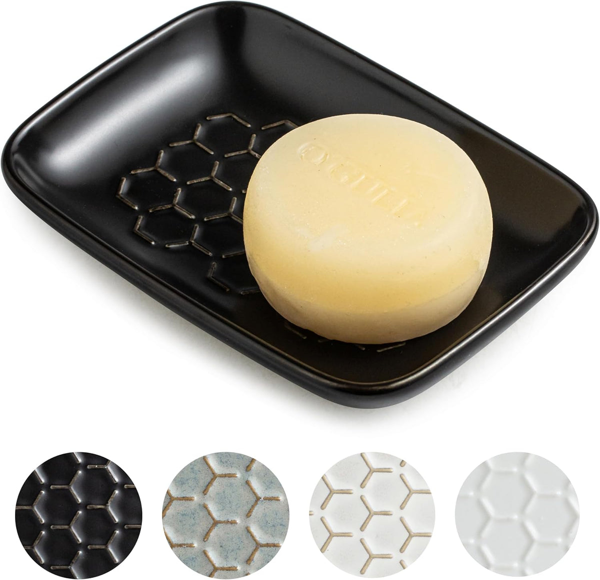 Gomakren Soap Dish for Shower, Bar Soap Holder, Ceramic Soap Dishes for Bar Soap, Halloween Sponge