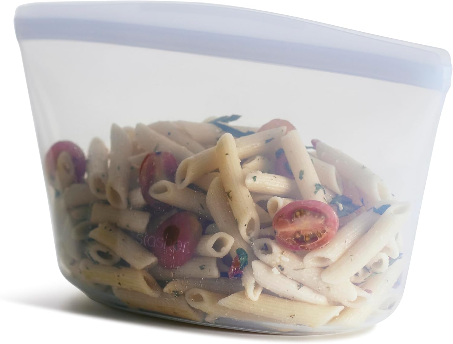 Stasher Premium Silicone Reusable Food Storage Bowl, 6-Cup, Clear, Microwave, Sous Vide