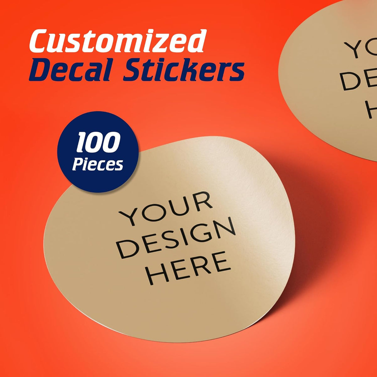 100 Custom Vinyl Stickers - Upload Your own Image, Text, Design, Logo - Personalized Logo Labels