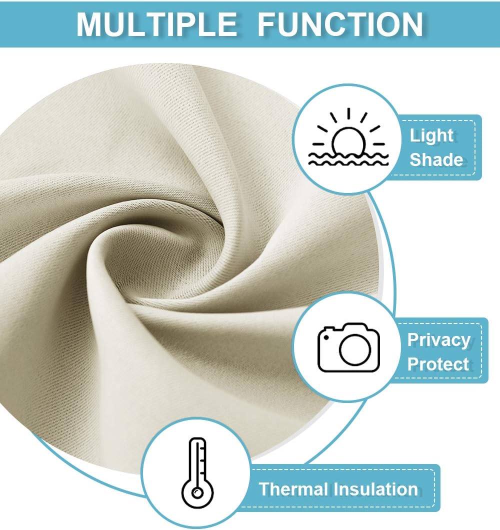 RYB HOME Blackout Curtains for Kitchen, Over Sink Privacy Curtains Window Decor, Thermal Insulating