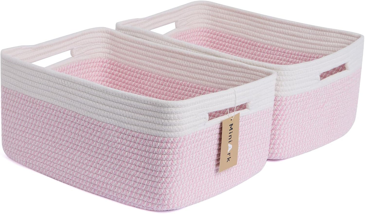 Large Storage Baskets for Shelves, Closet Organizers Bins for Clothes Blanket Towels, Baby Nursery