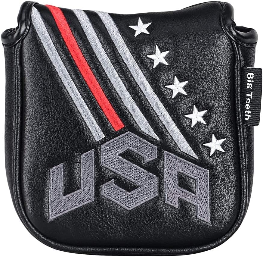 Big Teeth Golf Cover USA Stripe and Star Headcover Covers, Driver Fairway Wood Hybrid Headcovers