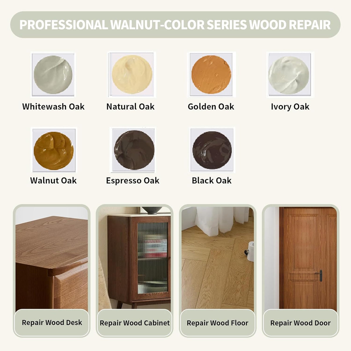 Wood Repair Kit, 13Pcs Wood Filler Repair kit, Wood Scratch Repair for Wooden Furniture, Floor