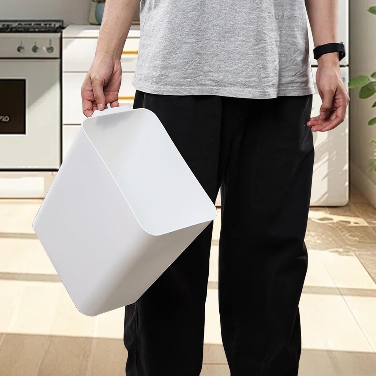 Zopnny 3-Pack 4.5 Gallon Plastic Small Trash Can Wastebasket, Slim Waste Basket for Bathroom