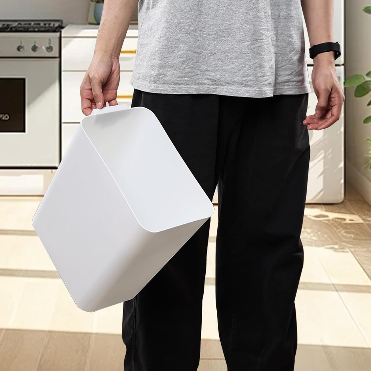 Zopnny 3-Pack 4.5 Gallon Plastic Small Trash Can Wastebasket, Slim Waste Basket for Bathroom