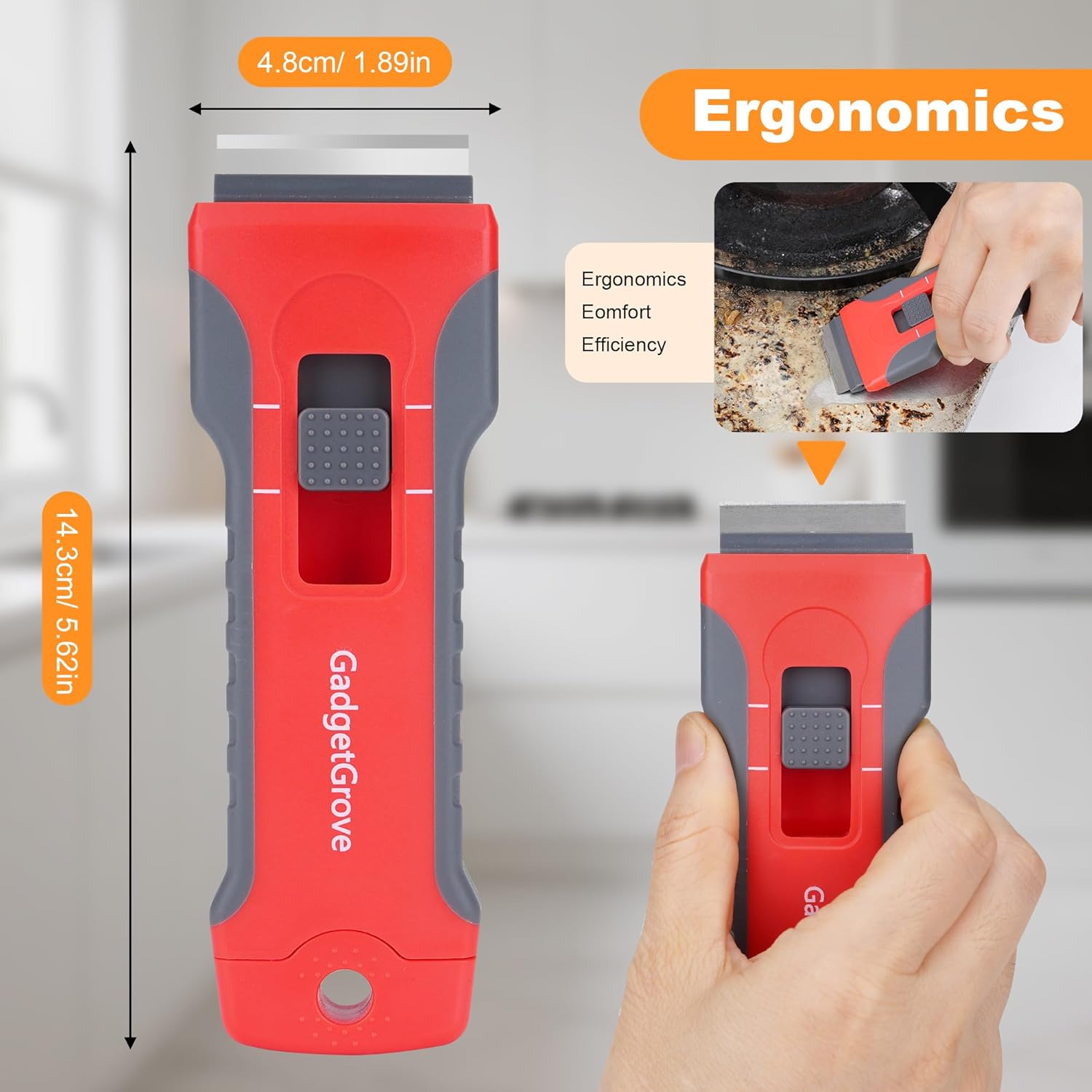 Upgraded Razor Blade Scraper with 2 Pcs Plastic Scraper, Scraper Tool for Cooktop, Oven, Stove