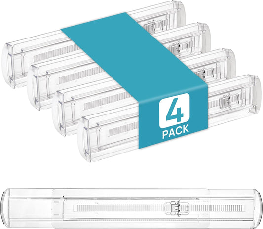 Vtopmart 4 Pack Shallow Drawer Dividers, 2.36" High 12.67"-21.14" Adjustable Expandable Kitchen