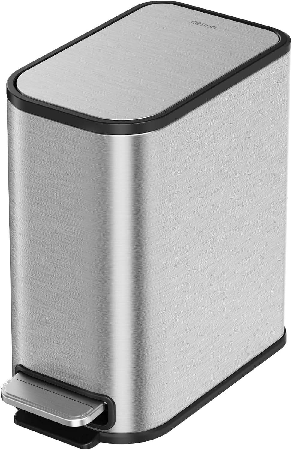 Cesun Small Bathroom Trash Can with Lid Soft Close, Step Pedal, 5 Liter / 1.3 Gallon Stainless