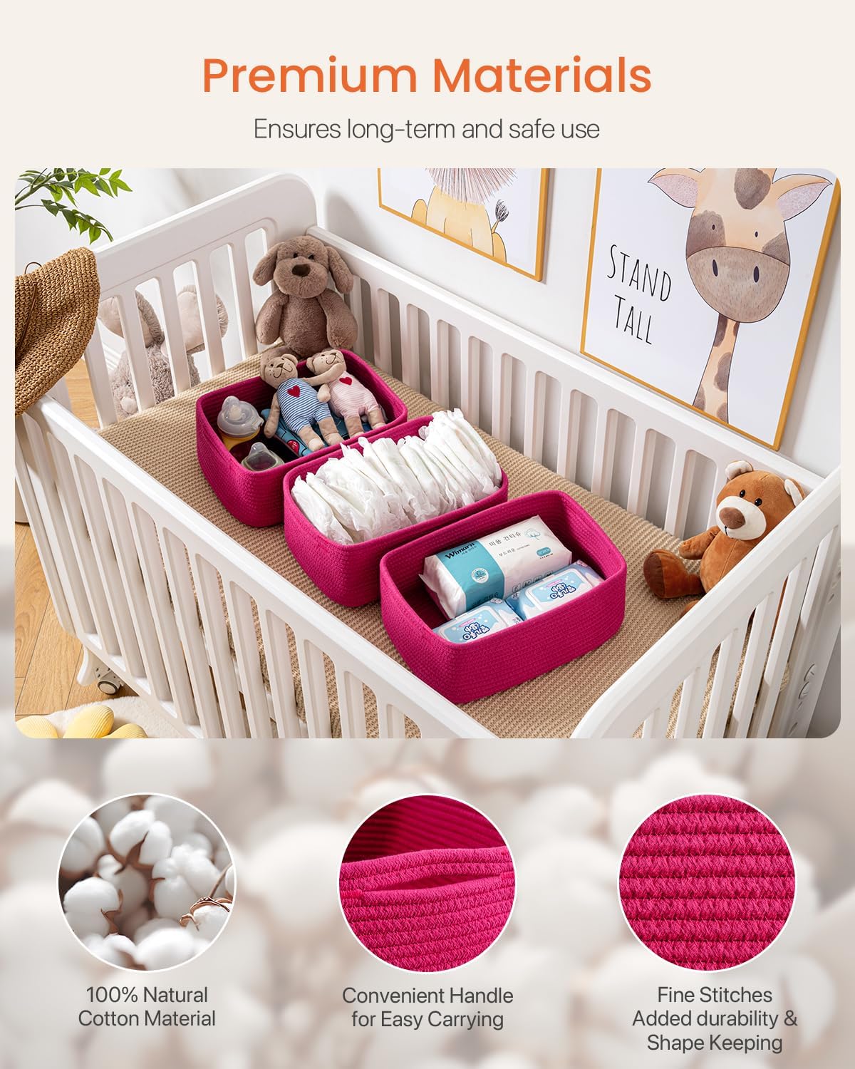 Small Woven Basket, 13.5 x 9.5 x 5 Inches, Storage Basket for Organizing, Cute Small Rope Shelf