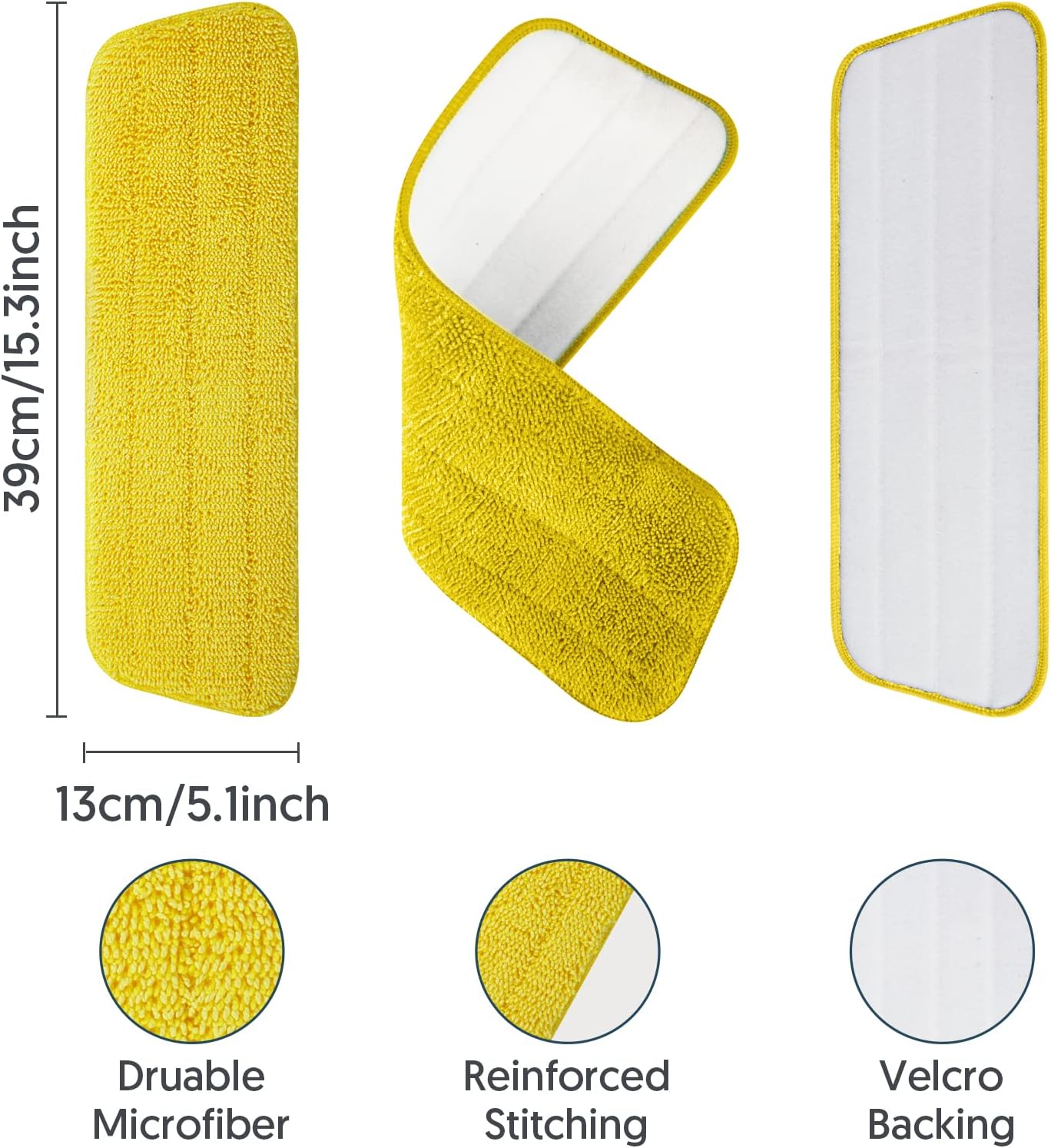 7 Count Reusable Mop Pads for Swiffer PowerMop -MEXERRIS Microfiber Wet Mops Refills PowerMop Pads