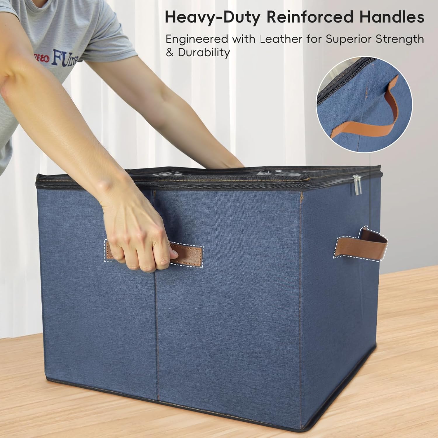 Shoe Organizer for Closet, 2 Pack Shoe Storage Bins with Clear Cover, Adjustable Dividers Fits