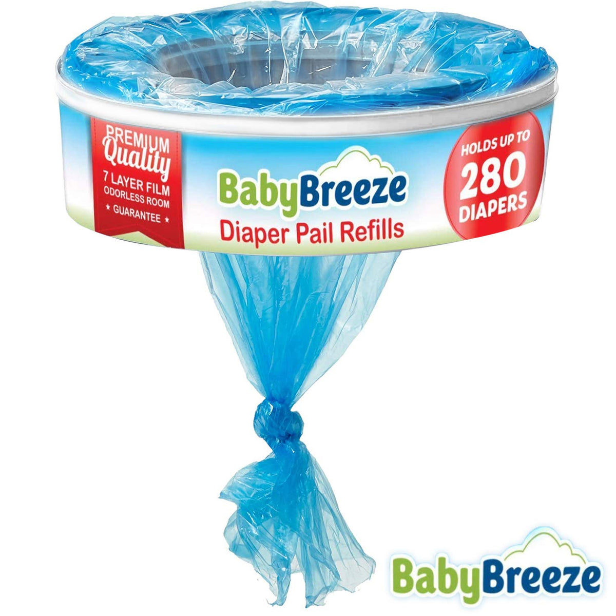 BabyBreeze Diaper Pail Refill Bags Compatible with Playtex Diaper Genie Pails Odor Absorbing Diaper