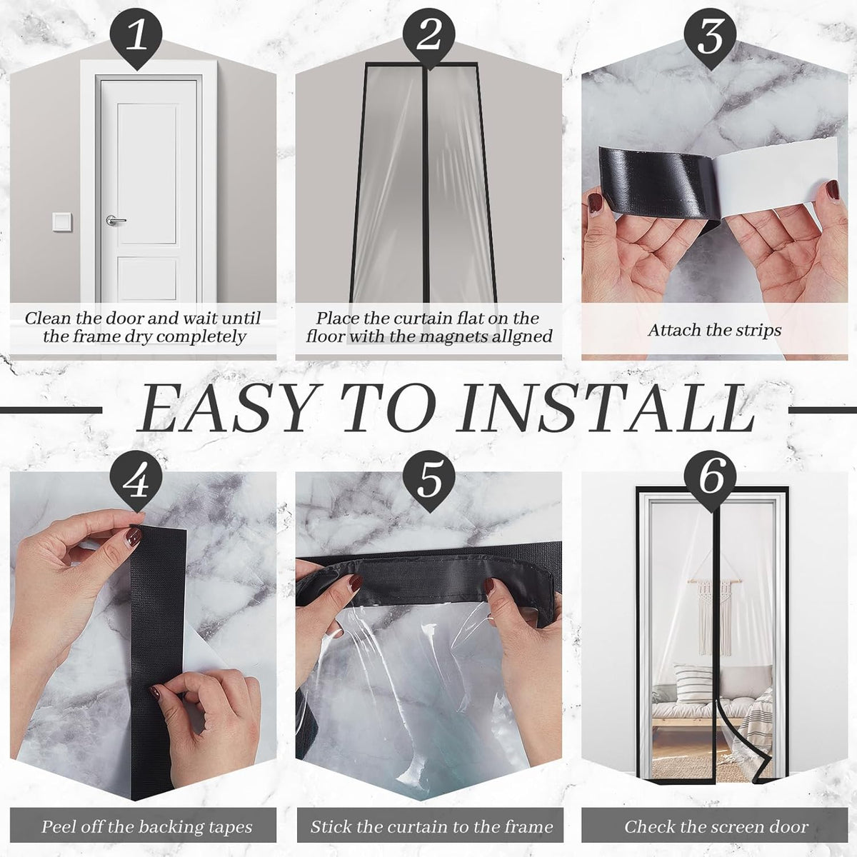 Amylove Zipper 60 x 102 Inch Dust Barrier Door Kit Construction Door Barrier 5 x 8.5 ft Reusable