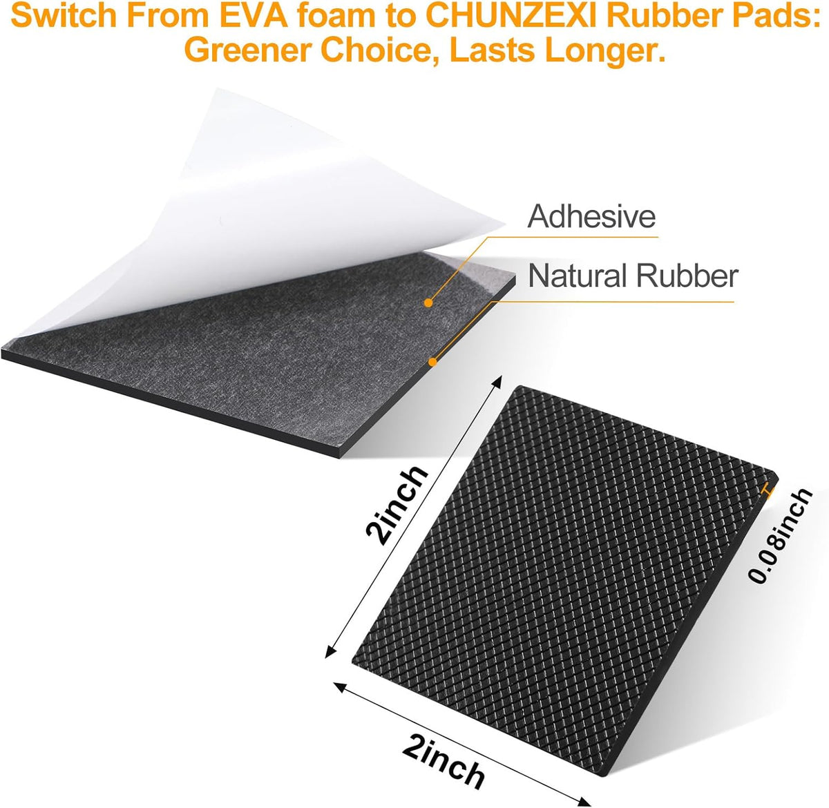 CHUNZEXI Non Slip Furniture Pads - 16 Premium Furniture Grippers Self Adhesive Rubber Furniture