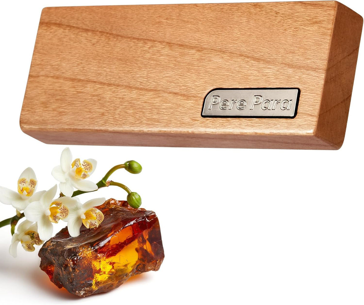 4 Refreshing Scent Bags Wood Car Air Freshener Vent Clip (Burlywood, Amber)- Natural Scent Diffuser