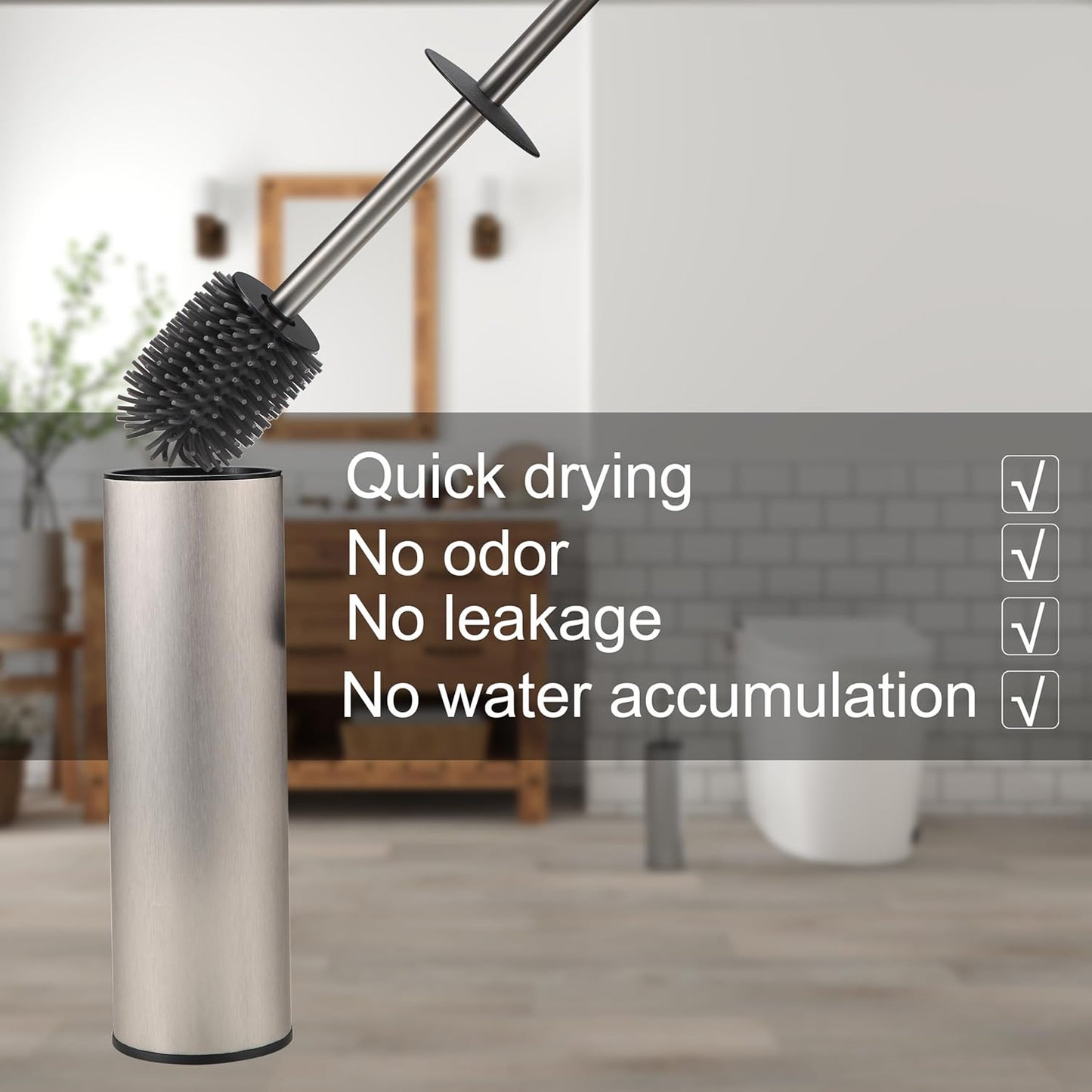 Toilet Brush and Holder Set Premium Material Toilet Bowl Cleaner Free Standing Toilet Bowl Brush