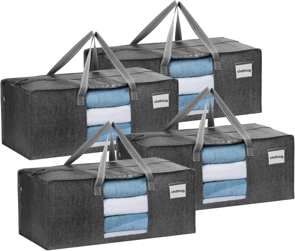 VENO 4 Pack Moving Bags Extra Large Storage Bags for College Move-In, Heavy-Duty Storage Totes