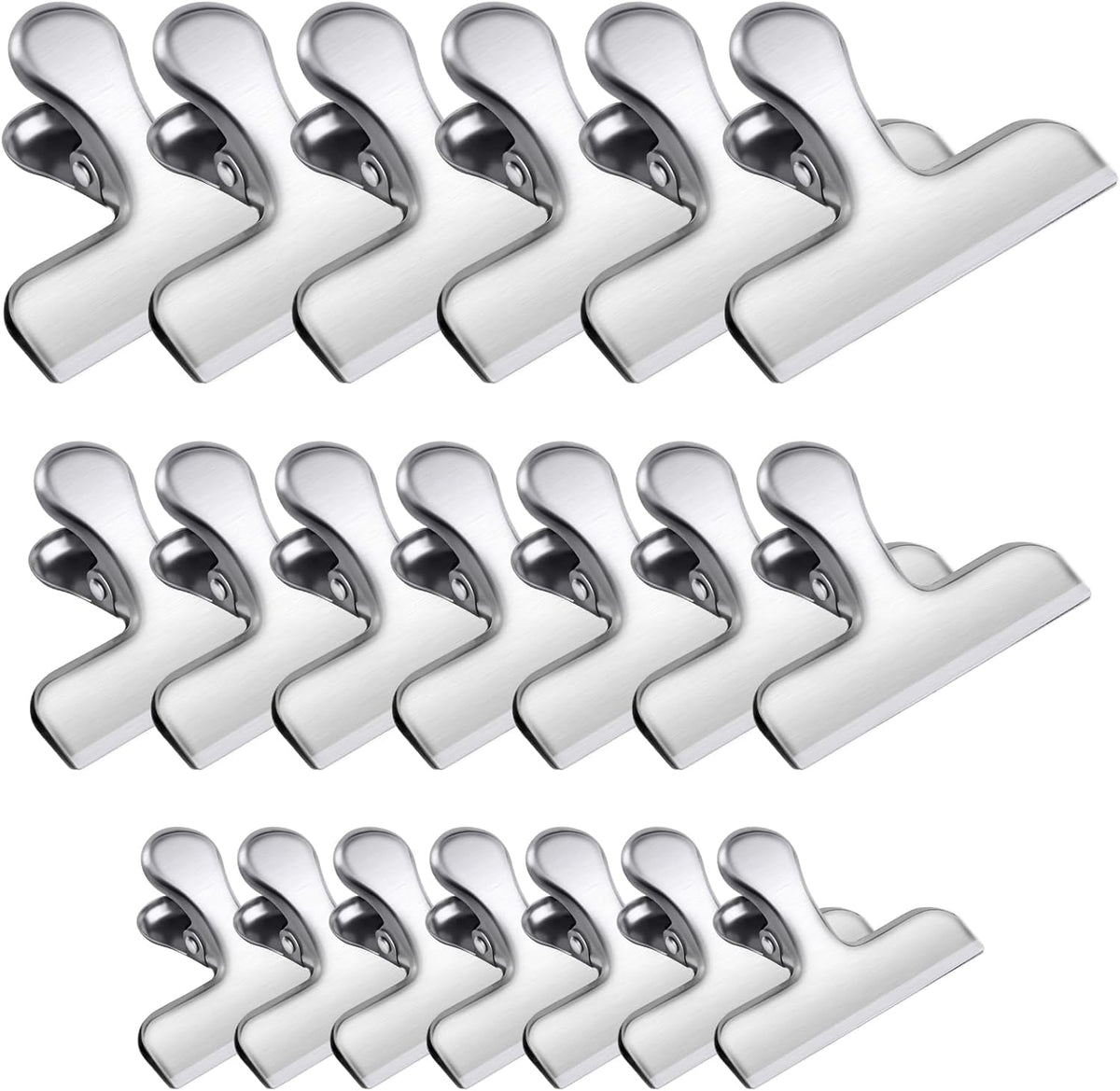 FINDMAG Chip Clips, 20 Pack Stainless Steel Chip Clips, Chip Clips Bag Clips Food Clips, Bag Clips