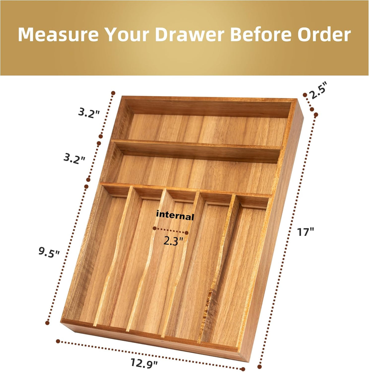 Silverware Organizer Kitchen Drawer Organizer Utensil Organizer Acacia Silverware Holder Cutlery