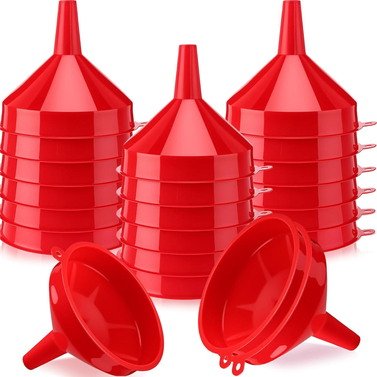 Honeydak 18 Pieces Multi-Purpose Plastic Funnels 4.7 Inch Wide Mouth Funnels for Filling Bottles