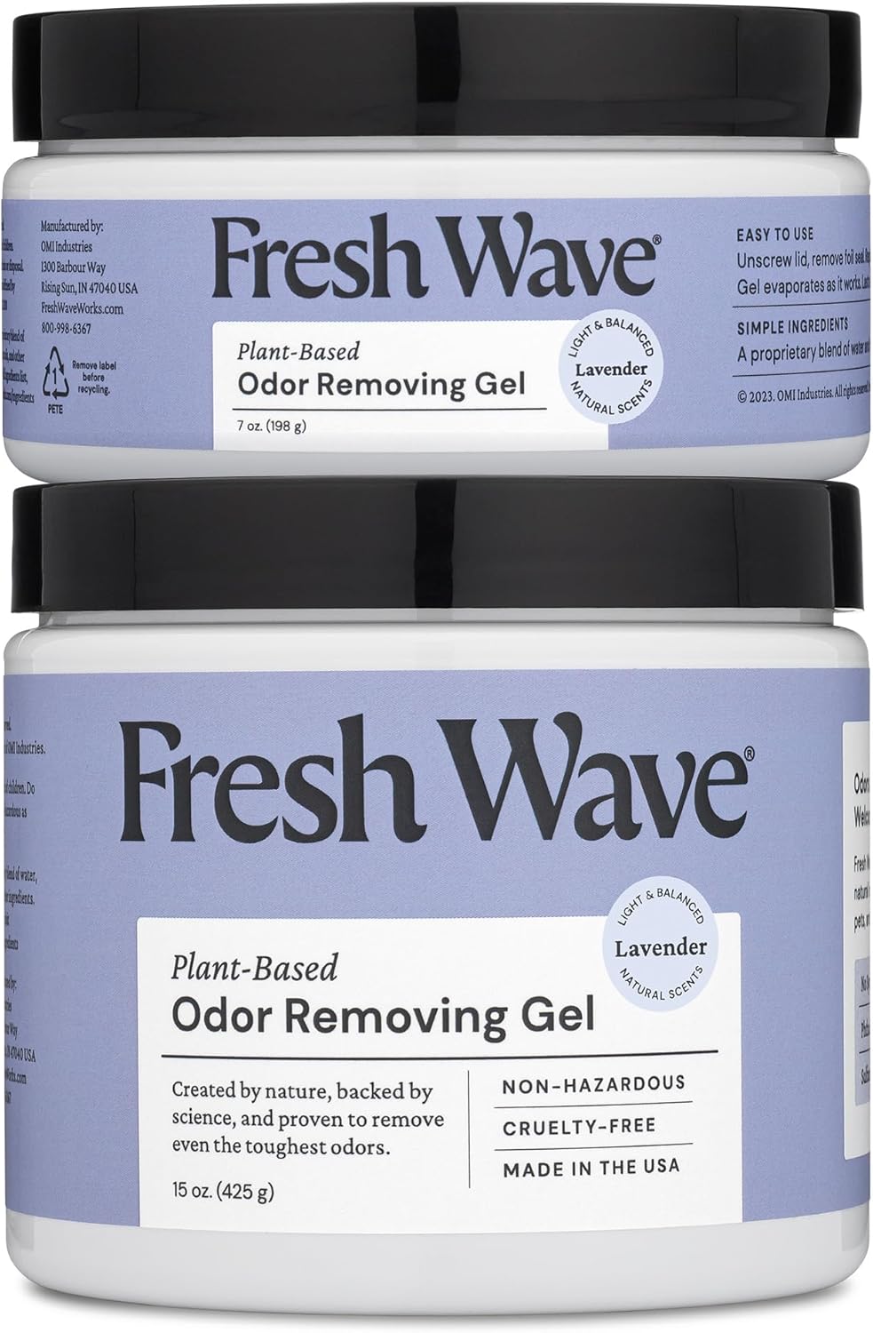 Fresh Wave Lavender Odor Removing Gel, 15 oz. & 7 oz.| Safer Odor Absorbers for Home | Natural