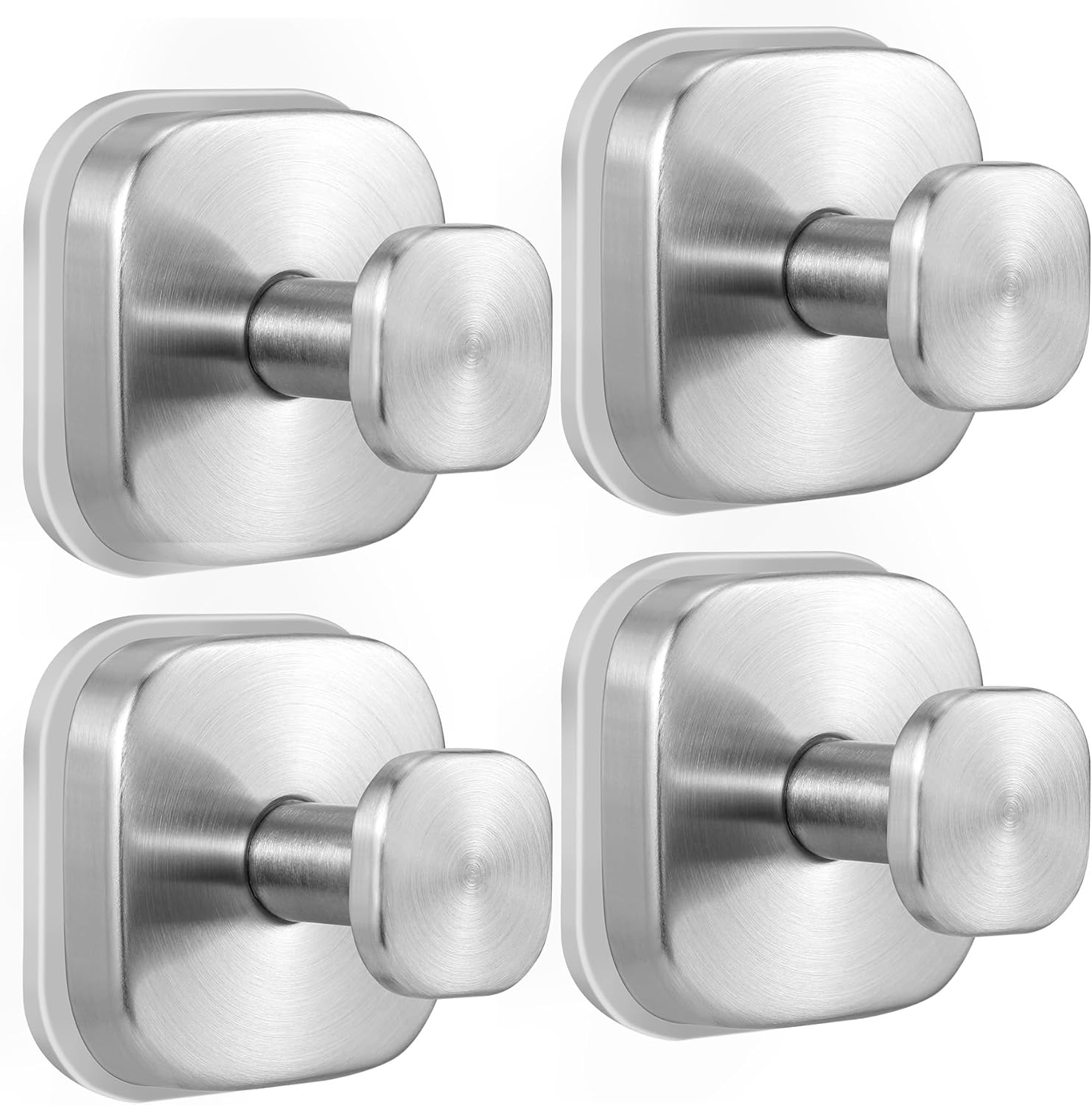 Suction Cup Hooks for Shower - Reusable No-Drill Mounting - Hooks for Towels, Robes & Loofah on