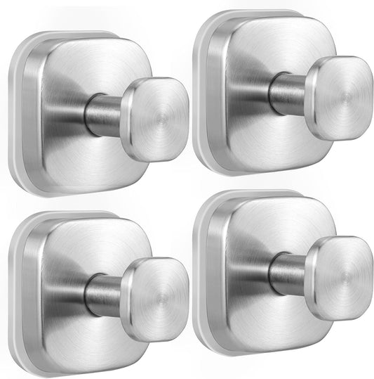 Suction Cup Hooks for Shower - Reusable No-Drill Mounting - Hooks for Towels, Robes & Loofah on