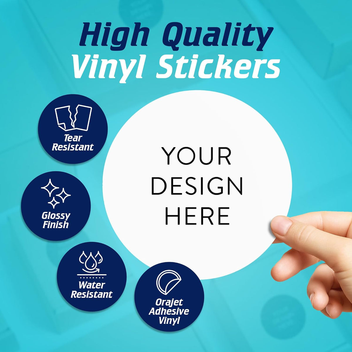 100 Custom Vinyl Stickers - Upload Your own Image, Text, Design, Logo - Personalized Logo Labels