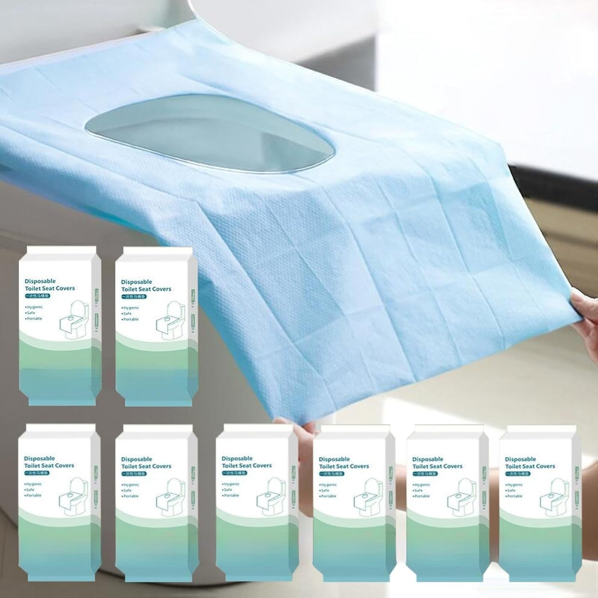 80 Pack Toilet Seat Covers Disposable 16x24 Inch XL Portable Toilet Liners Travel Seat Cover for