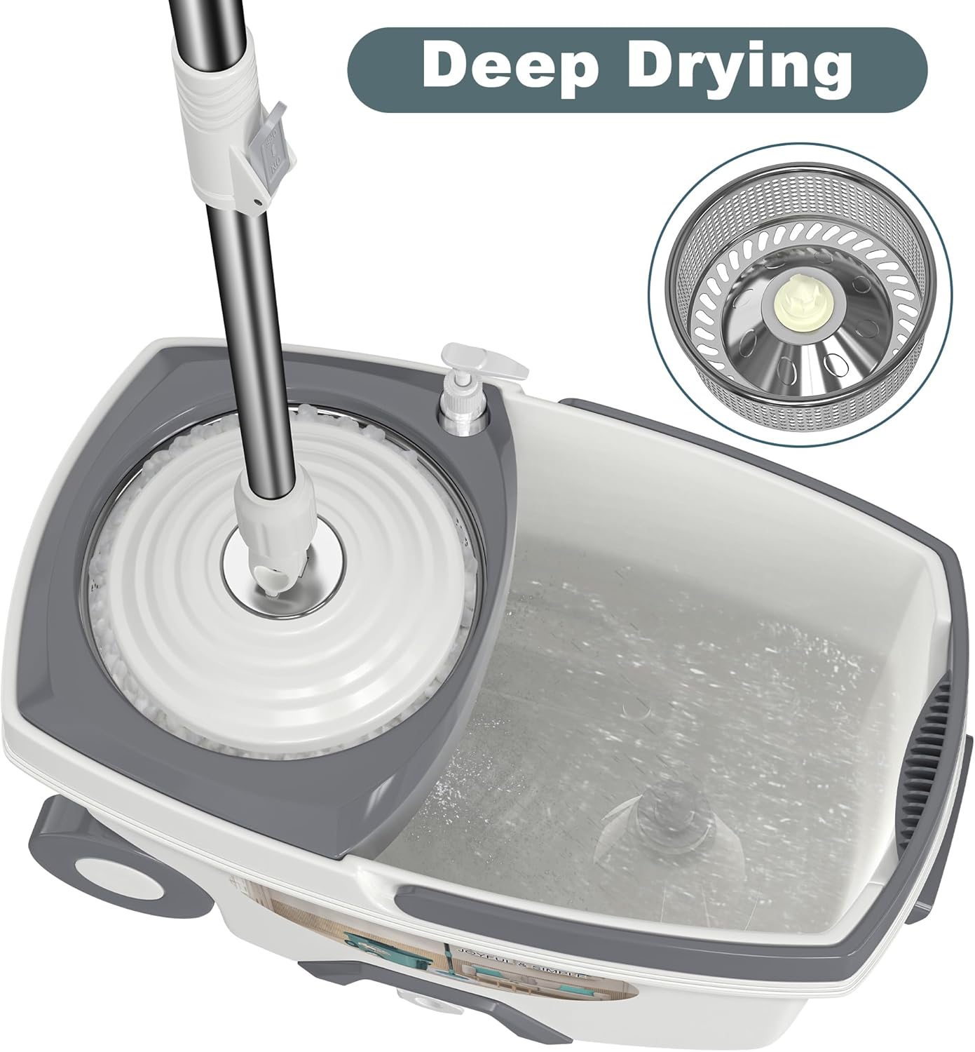 Mop and Bucket with Wringer Set,Spin Mop and Bucket System, Mops for Floor Cleaning,Household