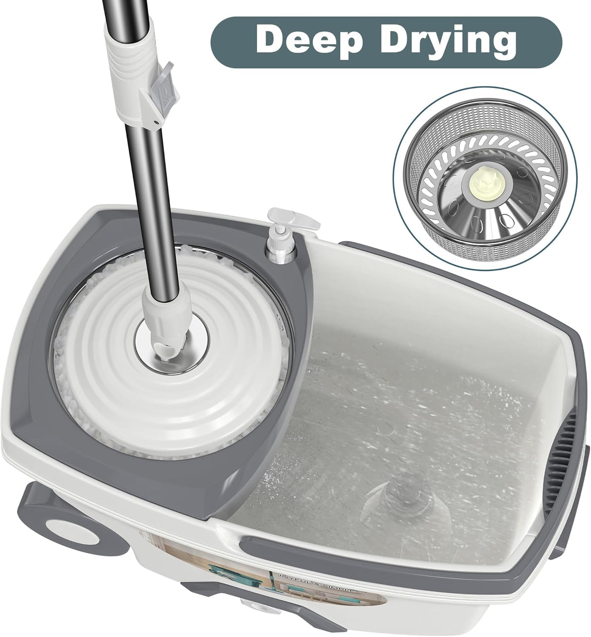 Mop and Bucket with Wringer Set,Spin Mop and Bucket System, Mops for Floor Cleaning,Household