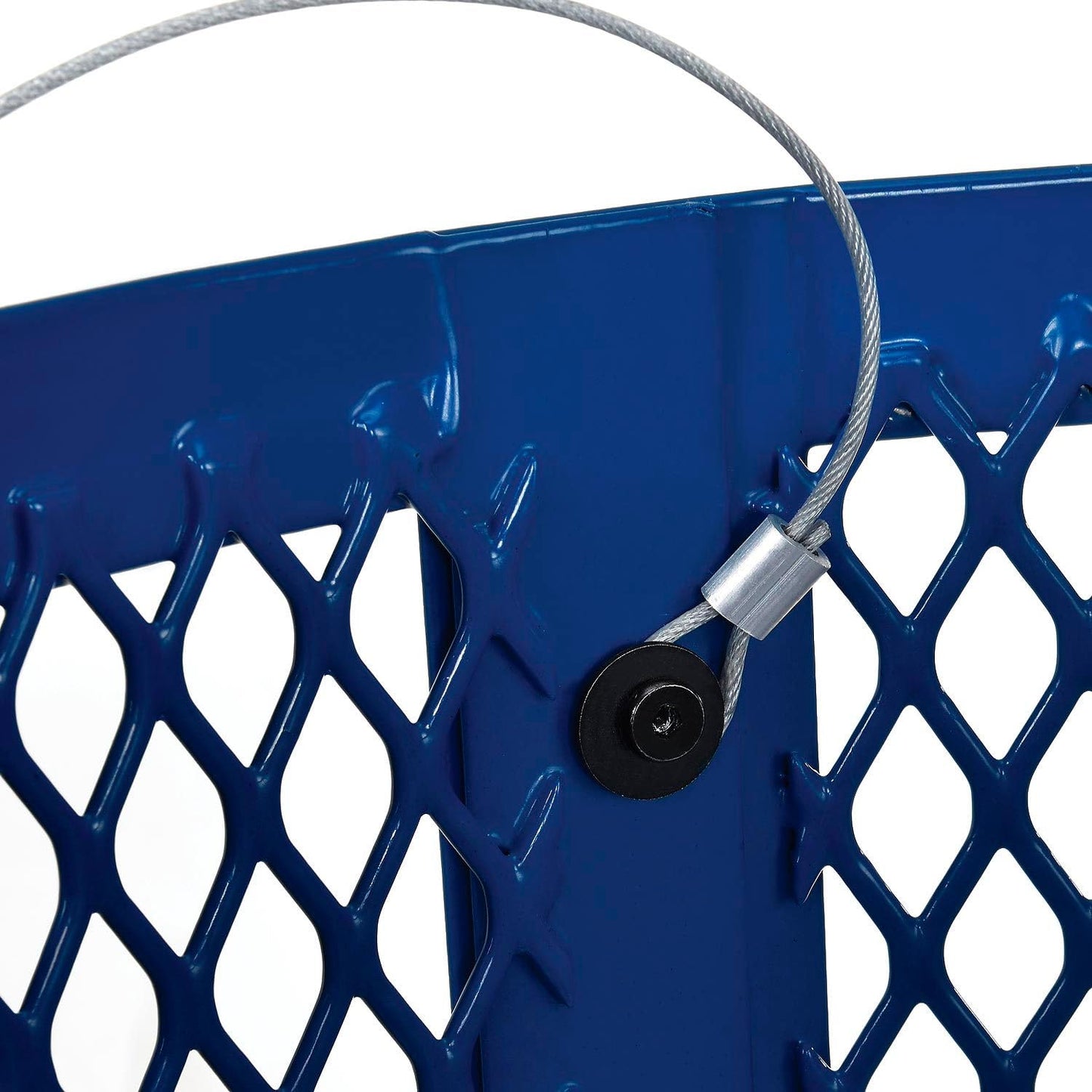 Global Industrial Outdoor Diamond Steel Trash Can with Flat Lid and Plastic Liner, 36 Gallon